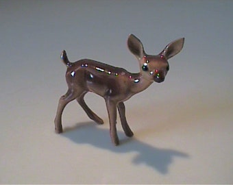 Vintage miniature Hagen Renaker standing fawn deer