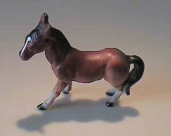 Vintage 1960's miniature bone china brown horse