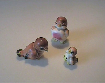 Familia de petirrojos en miniatura vintage de Josef Originals