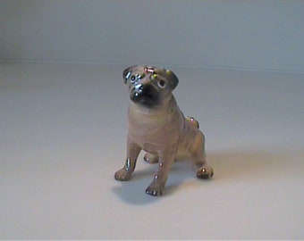 Vintage Hagen Renaker miniature sitting Pug dog