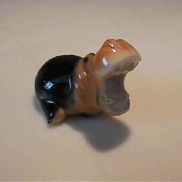 Vintage 1960's miniature bone china mama hippopotamus