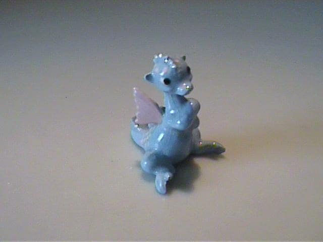 Vintage Miniature Hagen Renaker Pink & Blue Dragon With Wings - Etsy