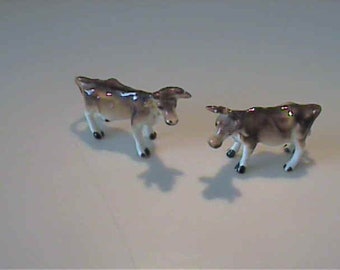 Vintage 1960's miniature bone china brown cows