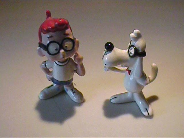 Vintage 1960's Ceramic Cartoon Mister Peabody & Sherman From Rocky