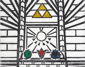 Temple of Time - Legend of Zelda Block Print