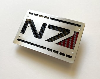 Mass Effect Carbon Fiber N7 Belt Buckle