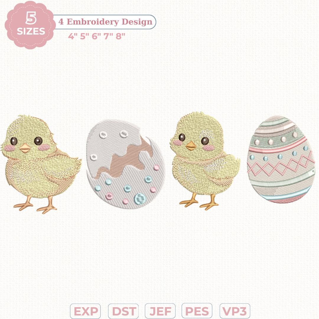 Mini Embiodery Set Mini Easter Chick Embroidery Bundle, Cute Baby Chick Egg Machine ...