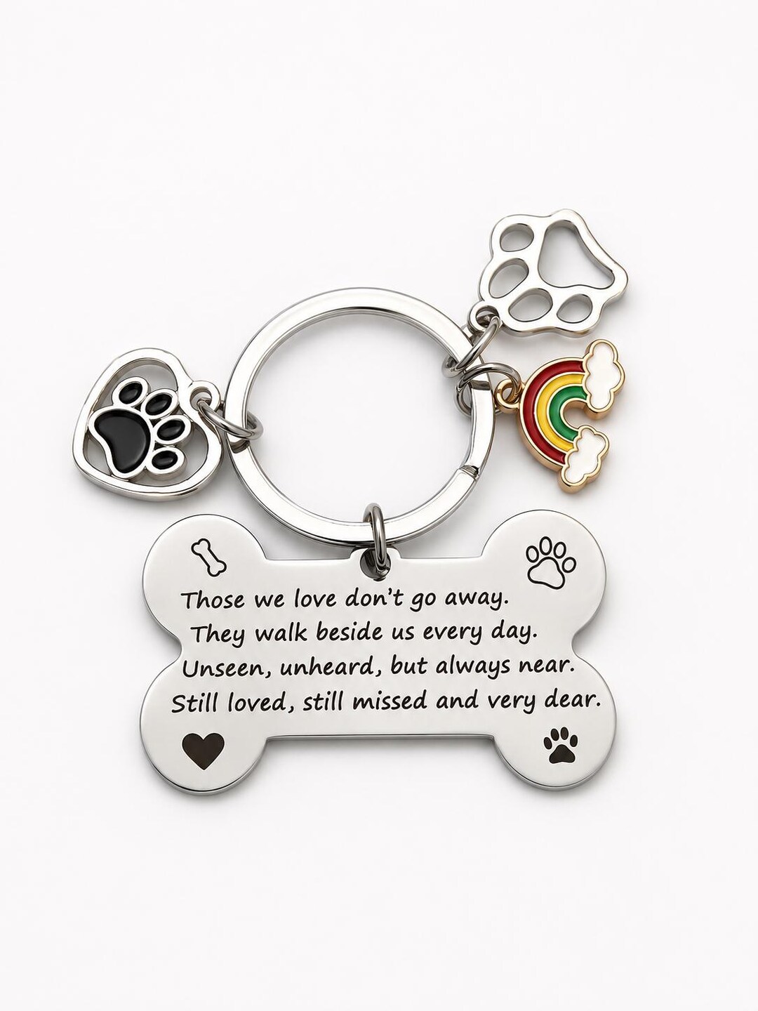 Rainbow Bridge Memorial Keychain – Pet Loss Gift for Dog & Cat Lovers ...