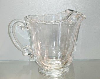 Fostoria "Century" 48 oz Ice Lip Pitcher, Scalloped Edge, Thick,  Pressed Glass in Mint Condition
