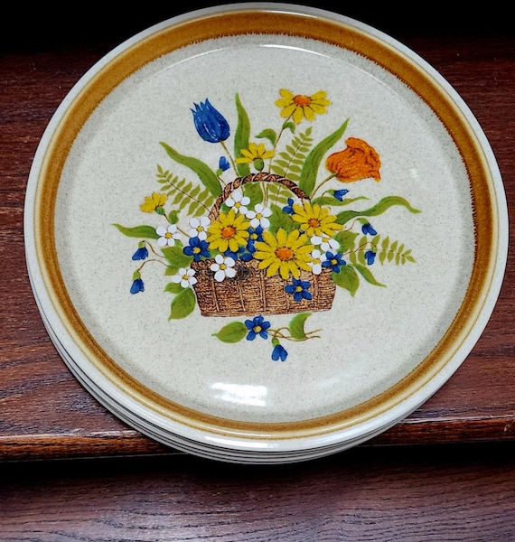 Mikasa Stone Manor Garden Bouquet Dinner Plates, Salad Plates, 9