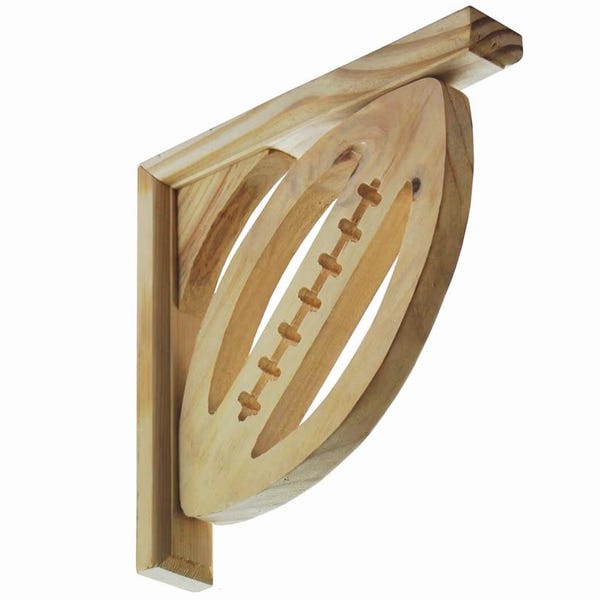 PAIR Football Shelf Brackets Pine 8.25" D x 8.25" T x 1.5" W New, Old Stock Ready to Paint or Stain
