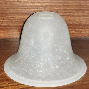 Frostade fröglasskärmar, klockformade med fläns 15 cm diameter, 2,5 cm öppning. NIO tillgängliga, säljs styckvis.