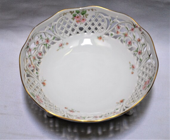 Oscar De La Renta English Garden Reticulated China Footed Etsy