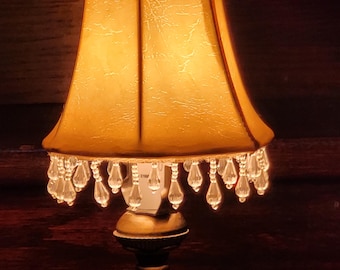 Candleabra Shades, Parchment with Crystal Trim, 4-1/8" Tall  x  3" Top Opening, 5" Bottom Opening NOS Sold Individually 4 Available