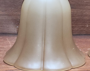 Fluted, Tulip Shaped, Glass Shades w/ Scalloped Edge 6" Bottom Opening, 4.75" Tall, 2.375" Diameter Top with 1.625" Fitter Opening