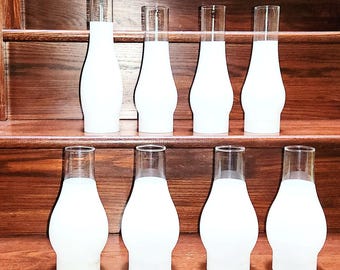 White Frosted Glass Chimney - Various Sizes, Choice for Chandeliers, Oil Lamps, Victorian Lamps, Kerosene