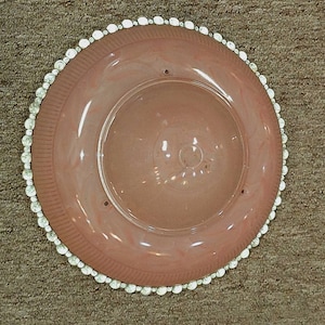 Vintage , blush, pink, glass ceiling fixture shade 3 chain