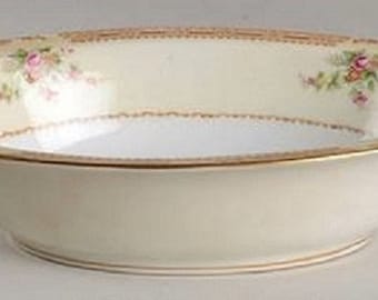 Antique, Occupied Japan, Hira China HIR23 Gold Trimmed, 10" Oval Vegetable Bowl