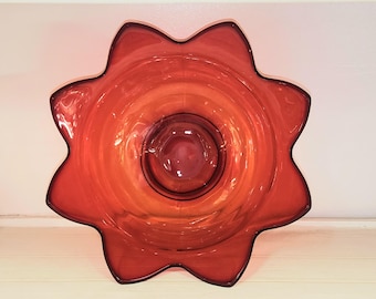 Fenton Amberina to Ruby Red Lotus Bowl 1930-1940 Mint Condition