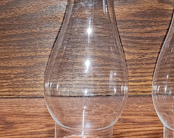 Glass Chimney Shade, 1/8" thick, 7.5" tall, 1.5" Top Opening,  2" Bottom Opening with 1.25" Flange Vintage