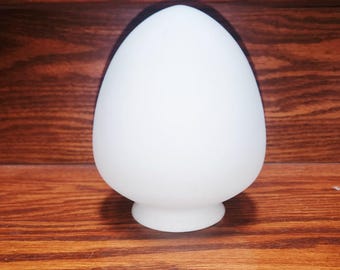 Vianne White, Satin Glass Shade, Acorn Shape 3" Fitter,  17" Maximim Outer  Diameter, 6.5" Tall