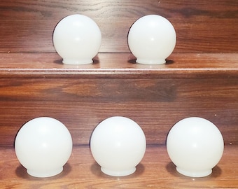 5" Opal White Ball Shade, 3" Fitter, 4" Tall FIVE AVAILABLE Sold Individually