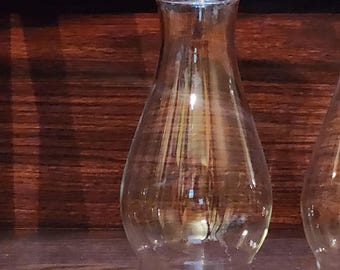 Glass Chimney Shade with Sawtooth Top, 1/8" thick, 9" tall, 2.75" Top Opening,  3" Bottom Opening  THREE Available,  Sold Individually