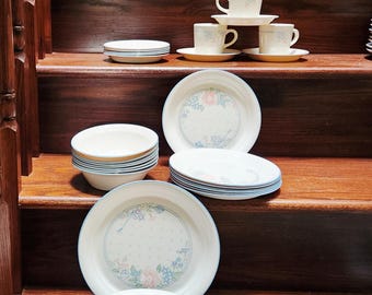 Corelle Symphony Dinnerware - Dinner Plates, Salad Plates, Cereal Bowls, Platter, Cream/Sugar, Cups/Saucers