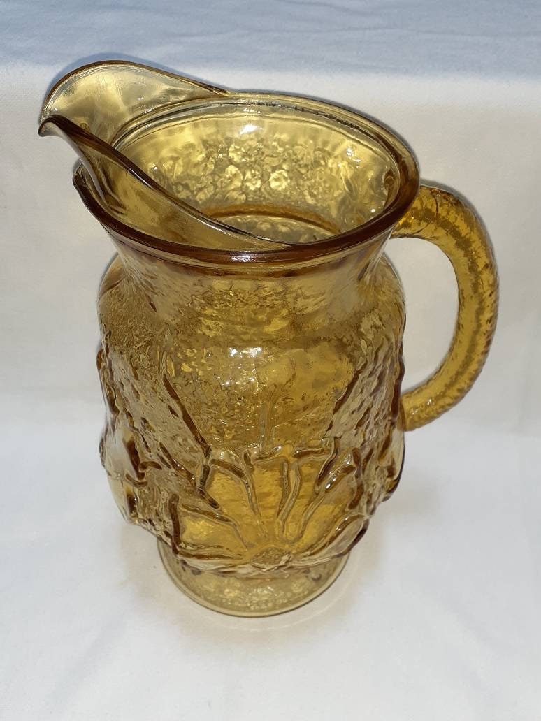 アンカーホッキング アンバー レインフラワー ピッチャー - Etsy 日本