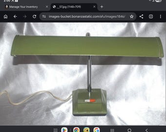 Vintage Japan Goose Neck Desk Lamp Metal Avocado Green