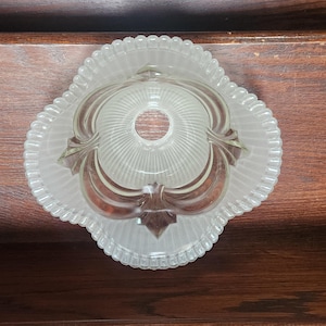 Clear and Frosted, Pressed  Glass Shade 10&quot; Diamenter,  Five Available