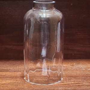 Clear, Hammered Glass Shade, Water Rippled for Pendants, Sconce, Lamps or Ceiling Fixtures 7.75" Tall, 2" Fitter, 4" Dia MINT 3 Available