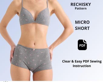 Micro Shorts Sewing Pattern PDF, Women's Fitted Shorts Pattern, Stretch Knit Shorts, Mini Shorts Digital Download, XS-XXL