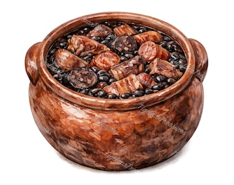 20 Brazilian Food Clipart – Lively Watercolor Collection For Culinary Creations, Sublimation Pngs, Card Making & Decor, Commercial Use