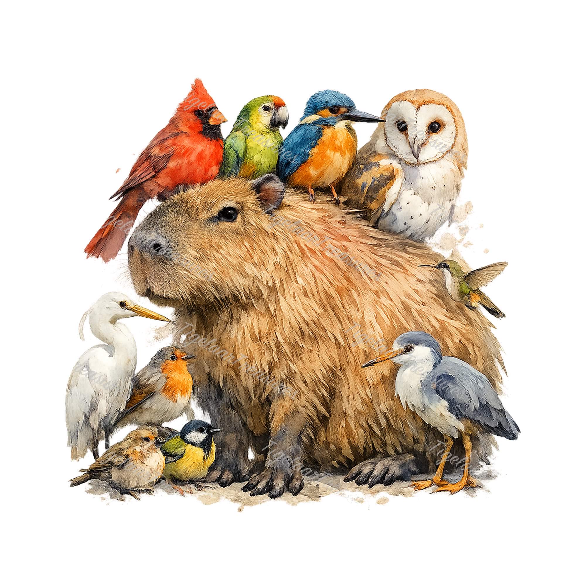 20 Capybaras Clipart – Charming Watercolor Collection, Fun Png Files ...