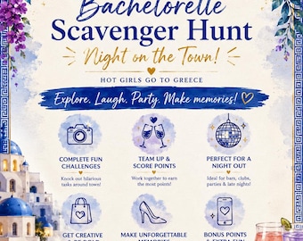 Mamma Mia Bachelorette Scavenger Hunt – Night on the Town Printable Party Game (Digital Download)