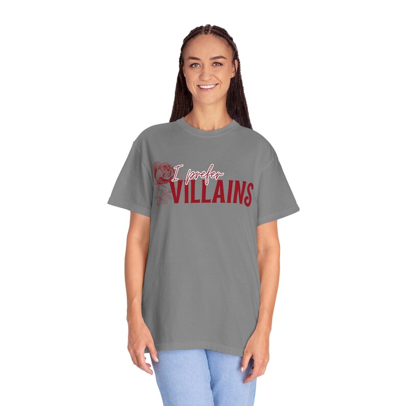 I Prefer Villains T-Shirt | Dark Romance Book Lover Comfort Colors Tee image 4