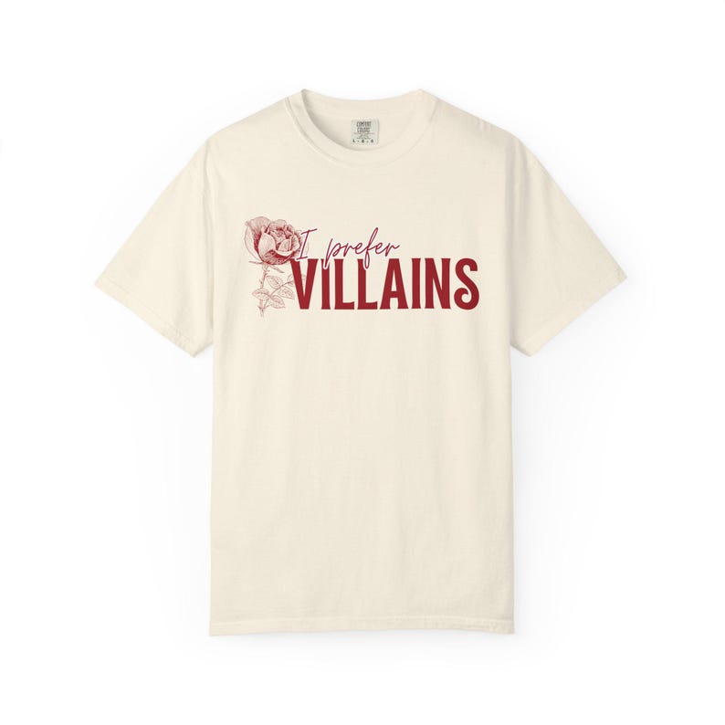 I Prefer Villains T-Shirt | Dark Romance Book Lover Comfort Colors Tee image 6