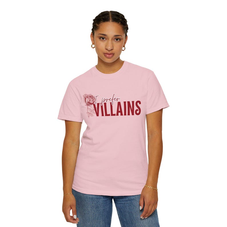 I Prefer Villains T-Shirt | Dark Romance Book Lover Comfort Colors Tee image 2