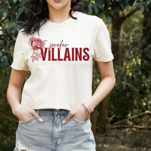 I Prefer Villains T-Shirt | Dark Romance Book Lover Comfort Colors Tee image 1