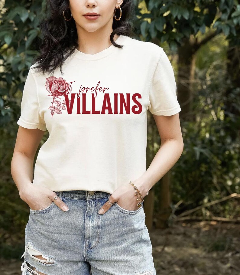 I Prefer Villains T-Shirt | Dark Romance Book Lover Comfort Colors Tee image 1