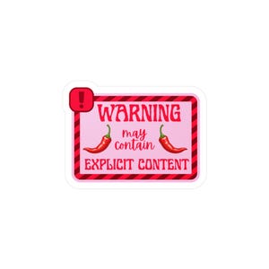 Varningsklistermärke "Kan innehålla explicit innehåll" | Spicy Book Kiss-Cut vinyldekal