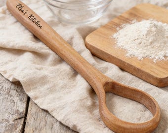 Personalized Wooden Dough Whisk, Handmade Beech Wood Sourdough Mixer, Custom Engraved Danish Dough Hook, Bread Baking Tool, Baker Gift