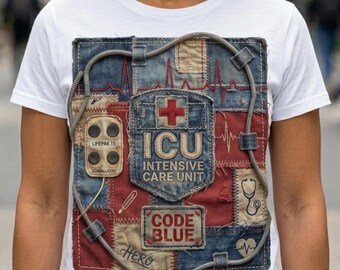 ICU Nurse PNG Design, Critical Care Defibrillator Hero Shirt (Digital Download)