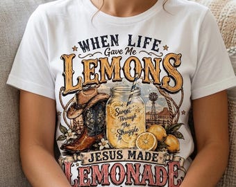 Christian Cowboy Lemonade Design, Religious Faith PNG (Digital Download)