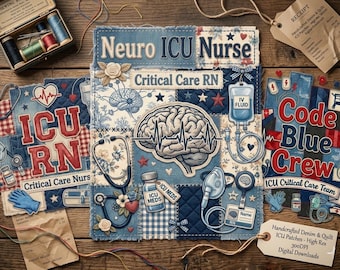 ICU Nurse PNG Bundle, Critical Care RN, Neuro Crew Sublimation Designs (Digital Download)