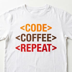 Code Coffee Repeat PNG, programmeur Art, cadeau pour développeur de logiciels (téléchargement numérique)