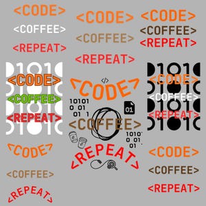 Code Coffee Repeat, png, programmeerkunst, softwareontwikkelaarcadeau (digitale download)