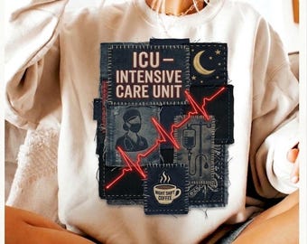 ICU Nurse Night Shift PNG Sublimation Design, Critical Care RN Shirt (Digital Download)
