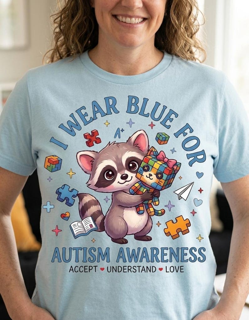 Autism Awareness Raccoon PNG SVG (digital Download) - Etsy